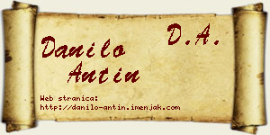 Danilo Antin vizit kartica